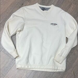 Tommy Hilfiger Cream Crewneck Thick Heavyweight Sweatshirt  with Chest Logo